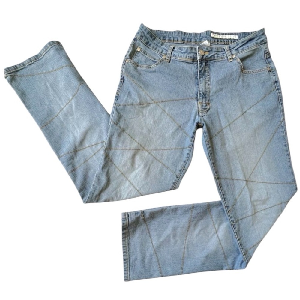 Azzure jeans Y2K crisscross pattern mid-rise jeans size 33
